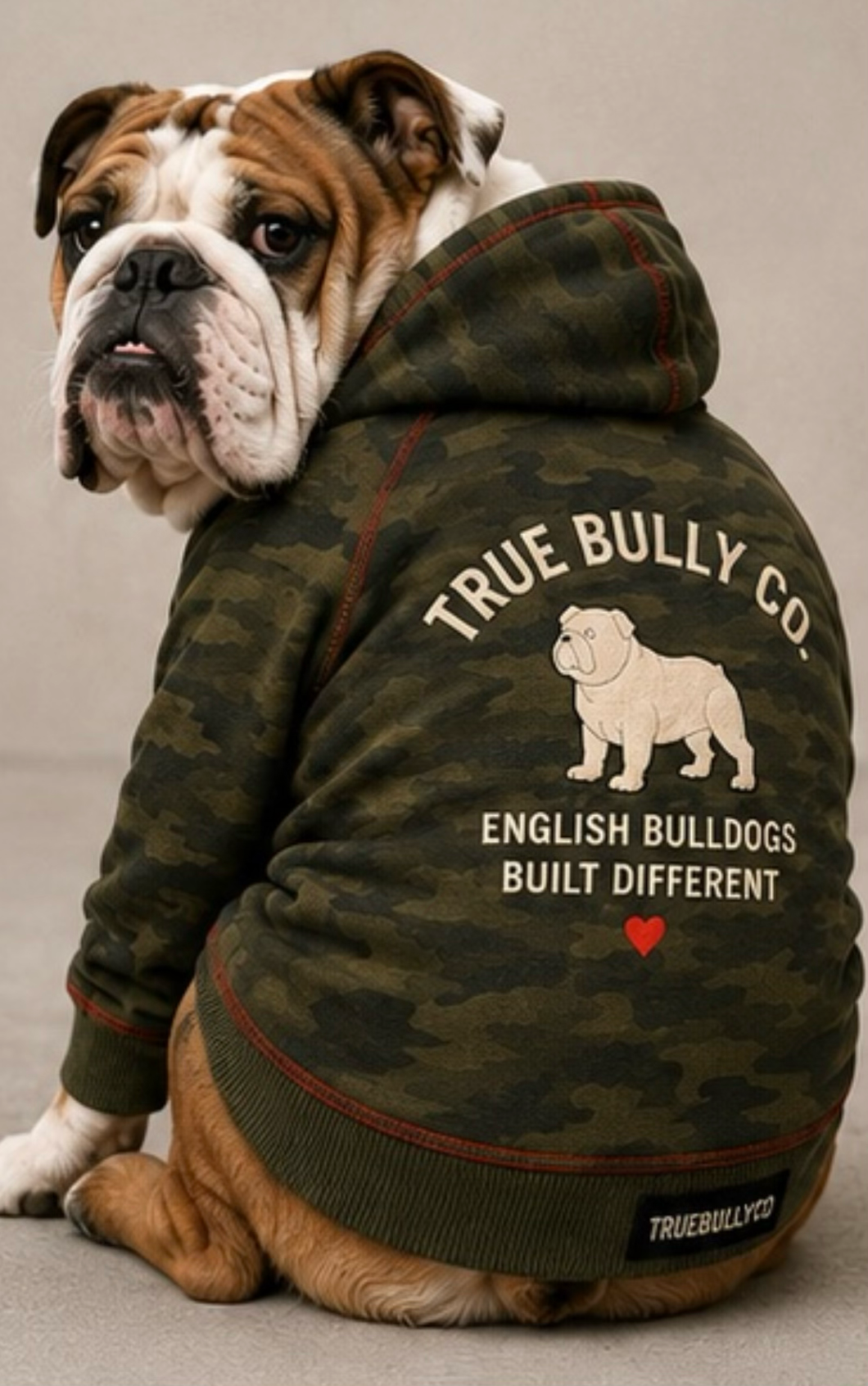 True Bully Co. Camo English Bulldog Hoodie - Founder's Edition